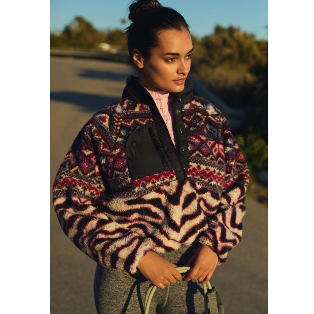 Free People Movement Hit The Slopes Rocky Ridge Printed Fleece Pullover